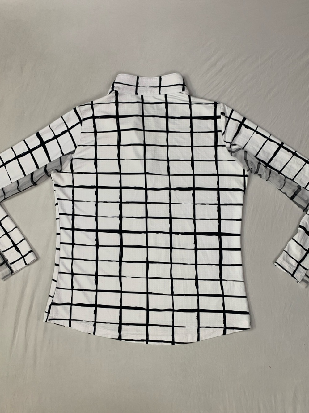 IBKUL Women’s UPF50 Athleisure Performance Top Windowpane Sz M Tennis Pickleball - Picture 5 of 7